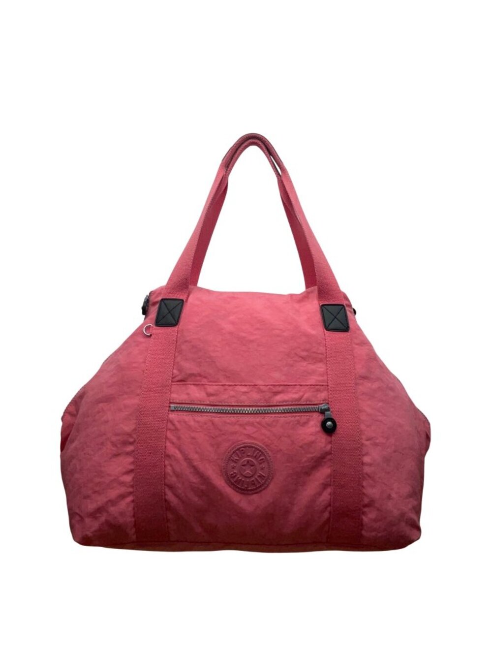 Kipling Women’s Coral Red Nylon  Expandable Zipper Closure Shoulder Bag